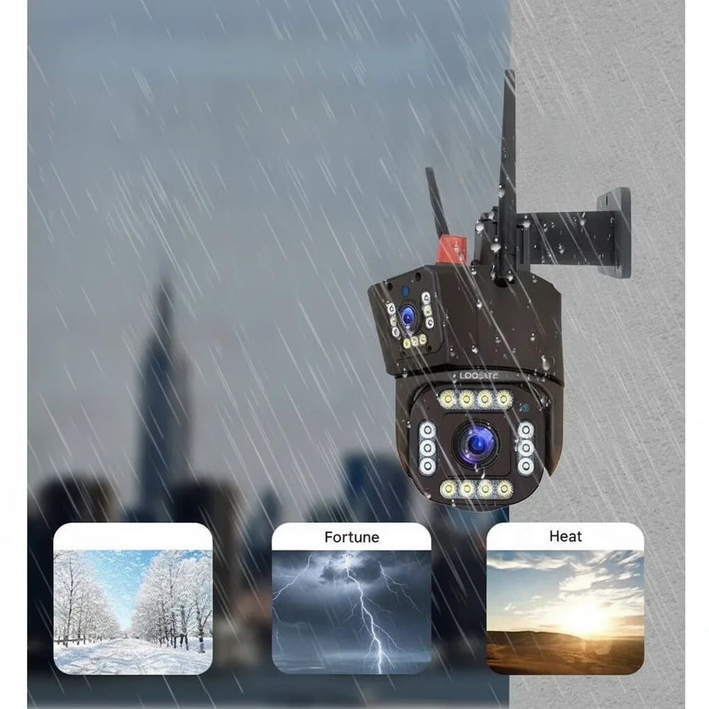 4K Solar Security Camera – Dual Lens 10x Zoom, 360° PTZ & IP66 Weatherproof
