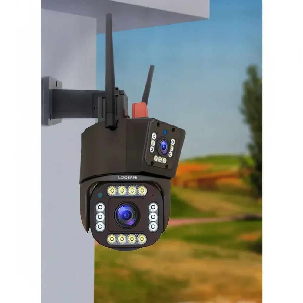 4K Solar Security Camera – Dual Lens 10x Zoom, 360° PTZ & IP66 Weatherproof