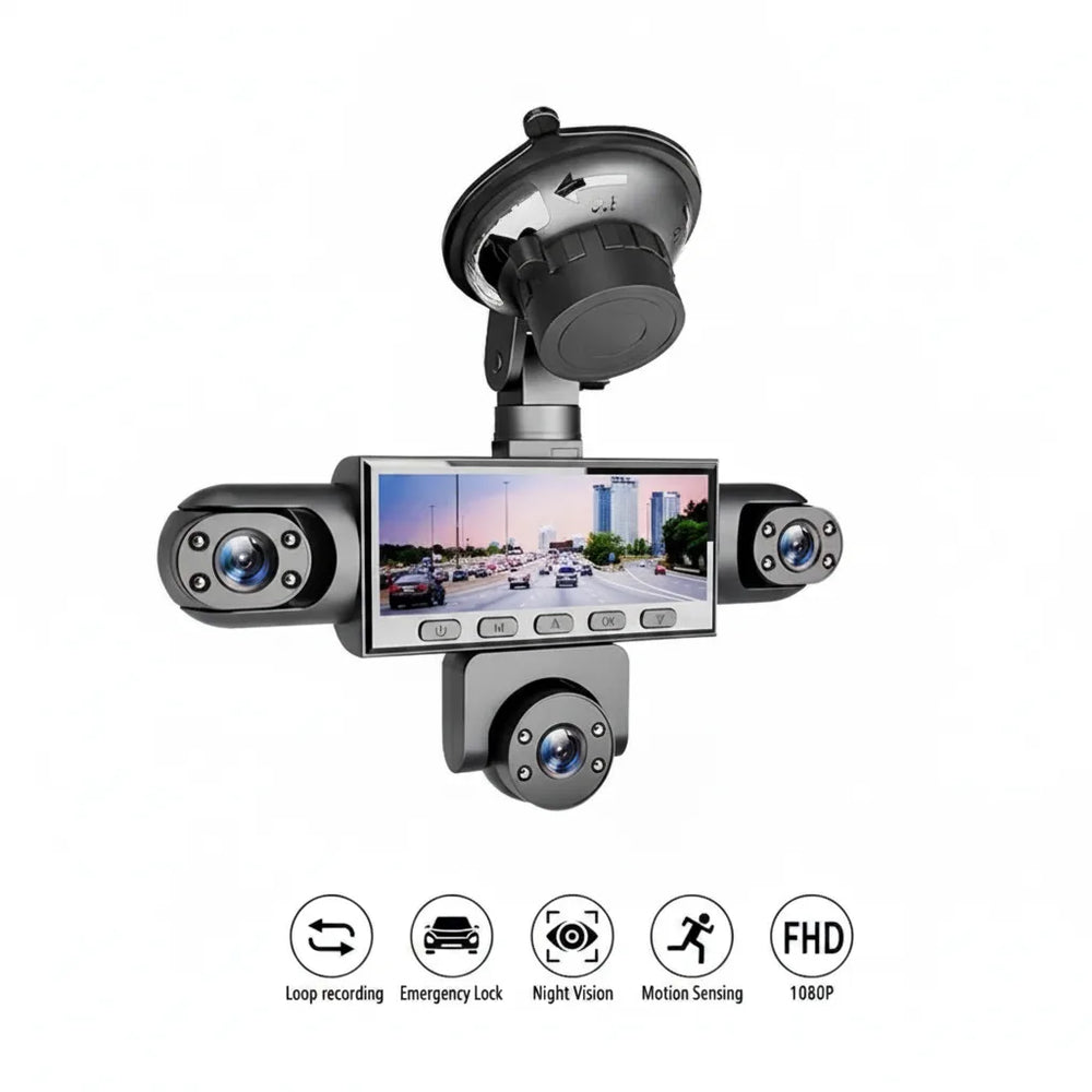 Panoramic Dash Cam – 1080p Full HD, Night Vision & 4/5-Camera System