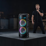 Portable Bluetooth Speaker with Microphone – 16W Sound, RGB Light & Remote Control