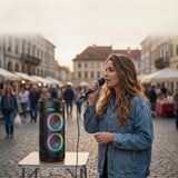 Portable Bluetooth Speaker with Microphone – 16W Sound, RGB Light & Remote Control