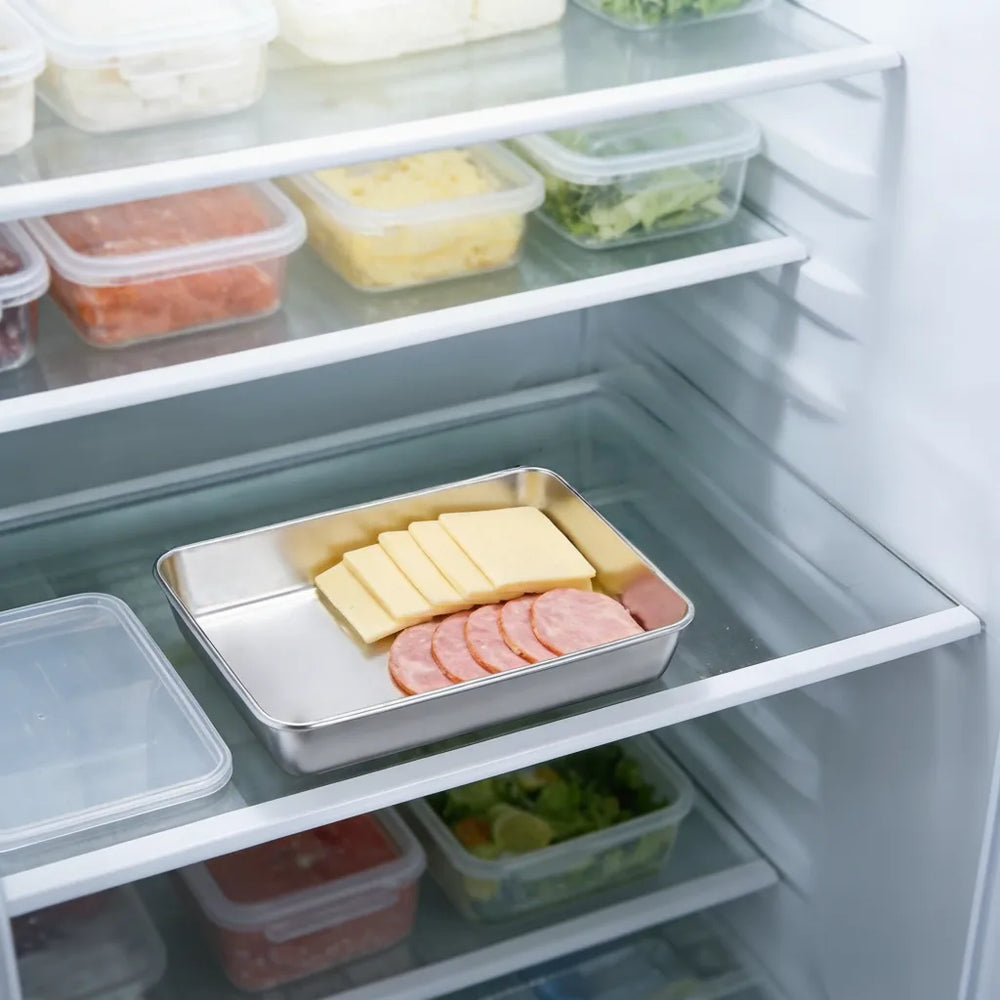 Stainless Steel Food Container Set – 3 Airtight Lids, Stackable & Dishwasher-Safe