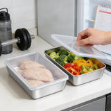 Stainless Steel Food Container Set – 3 Airtight Lids, Stackable & Dishwasher-Safe