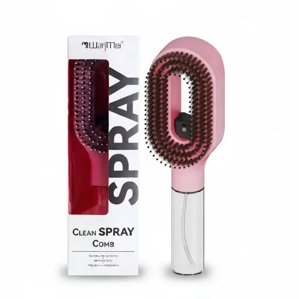2-in-1 Spray Hair Brush – 50ml Mist Reservoir, Nylon Bristles & 5 Colors