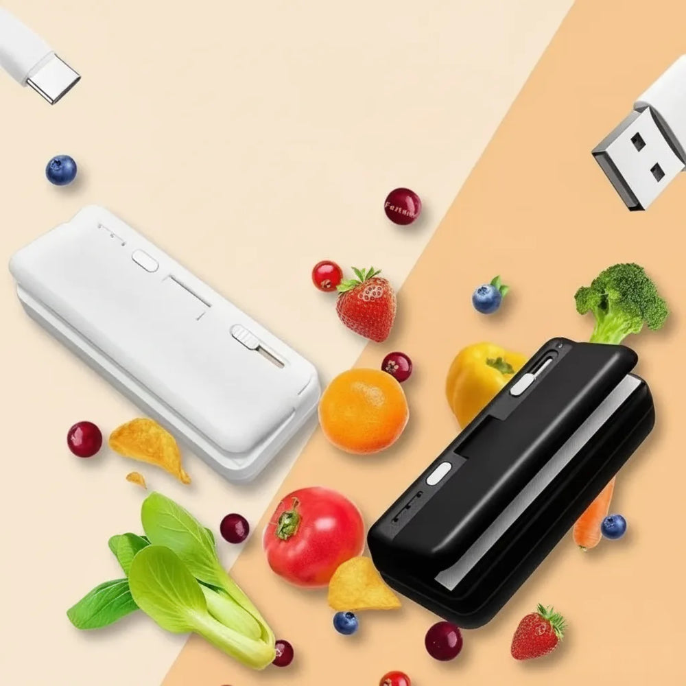 Mini Bag Sealer – USB Rechargeable, Built-In Cutter & Compact Design