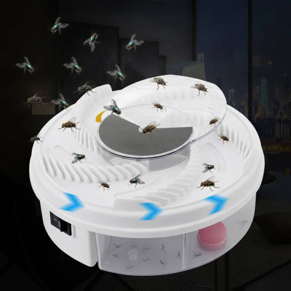 Electric Fly Trap – USB Powered, 360° Rotating Catch Arm & 5 Bait Stations
