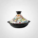 Ceramic Tagine Pot 2L – Floral Design, Gas Stove Safe & Conical Lid