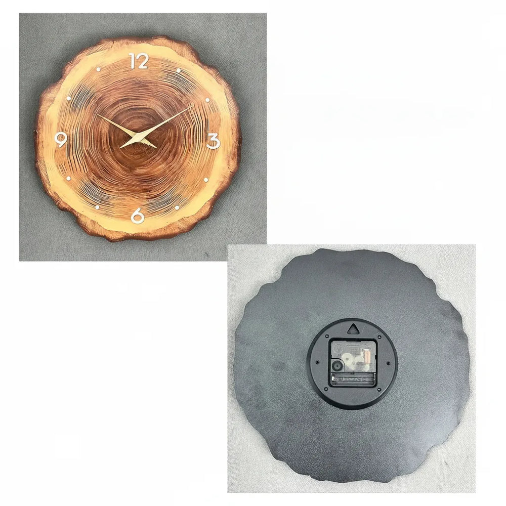 Tree Slice Wall Clock – Silent Quartz Movement, Wood Design & 30–41cm