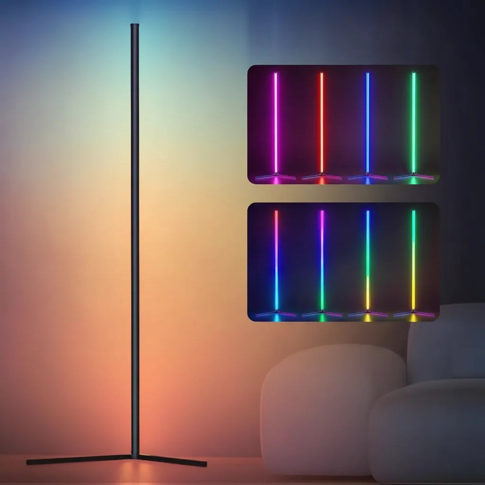 RGB LED Corner Floor Lamp – App Control, Music Sync & 16 Million Colors