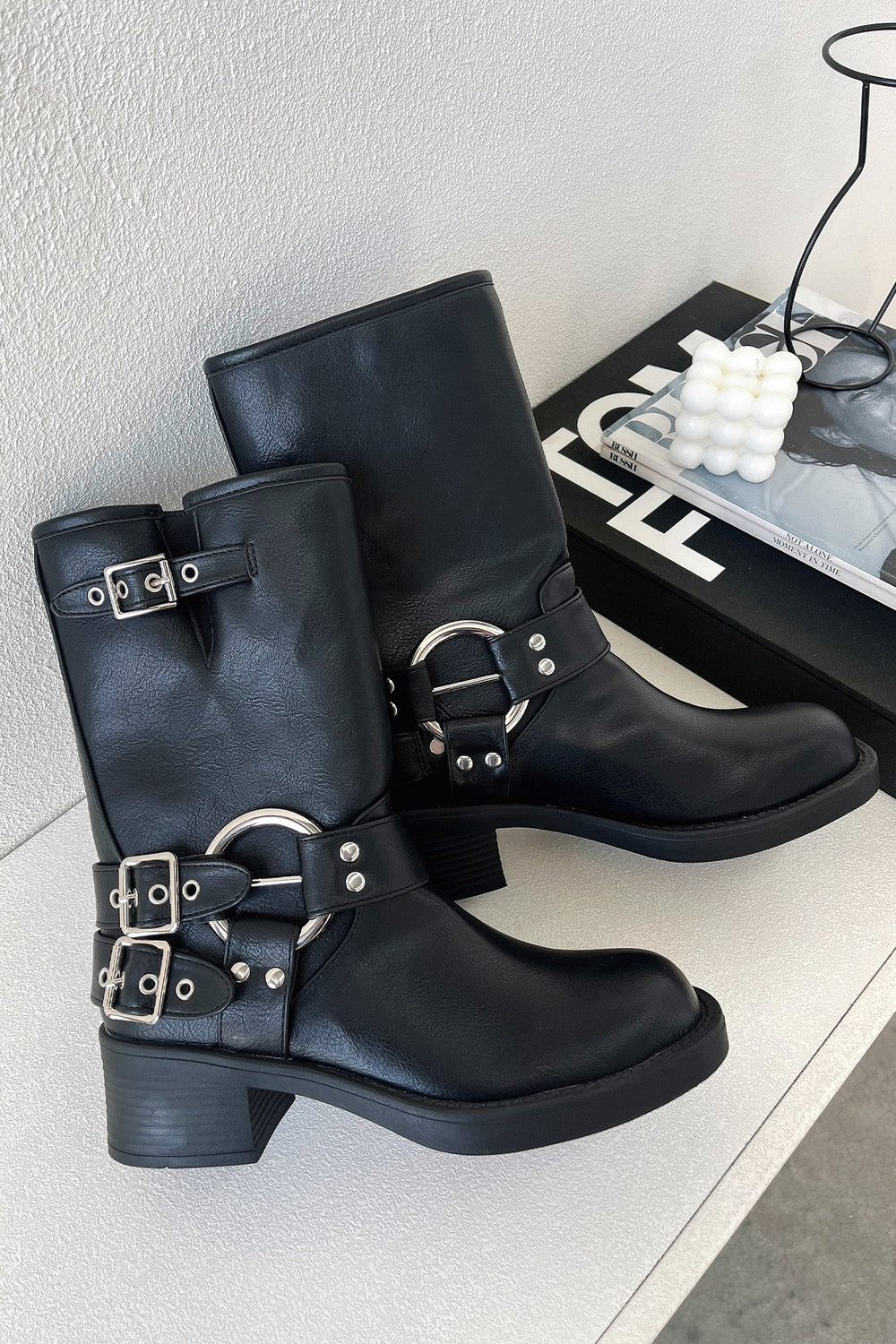 Women's block boots, view 1