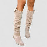 Women's block knee-high boots, view 2