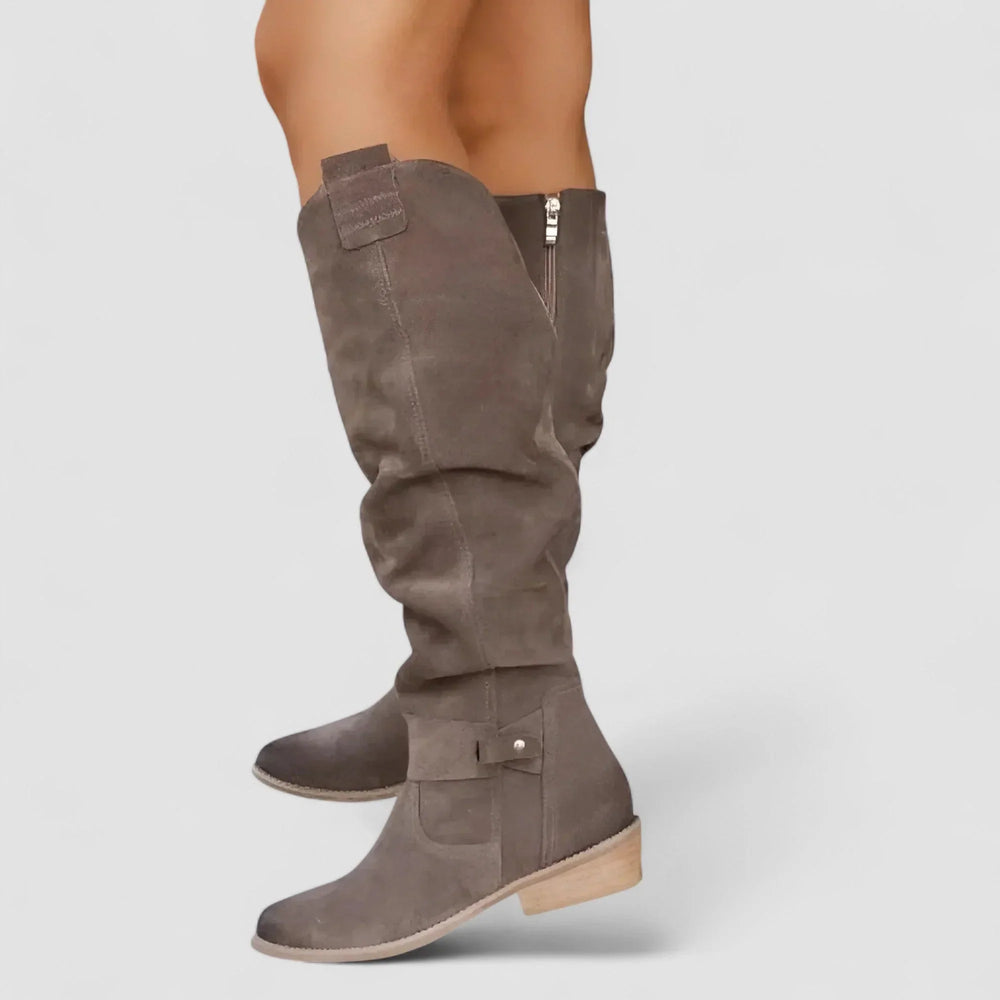 Women's block knee-high boots, view 4