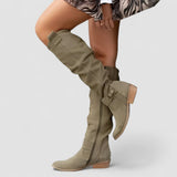 Women's block knee-high boots, view 5