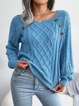 Women's cable-knit sweater, view 2