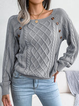 Women's cable-knit sweater, view 3