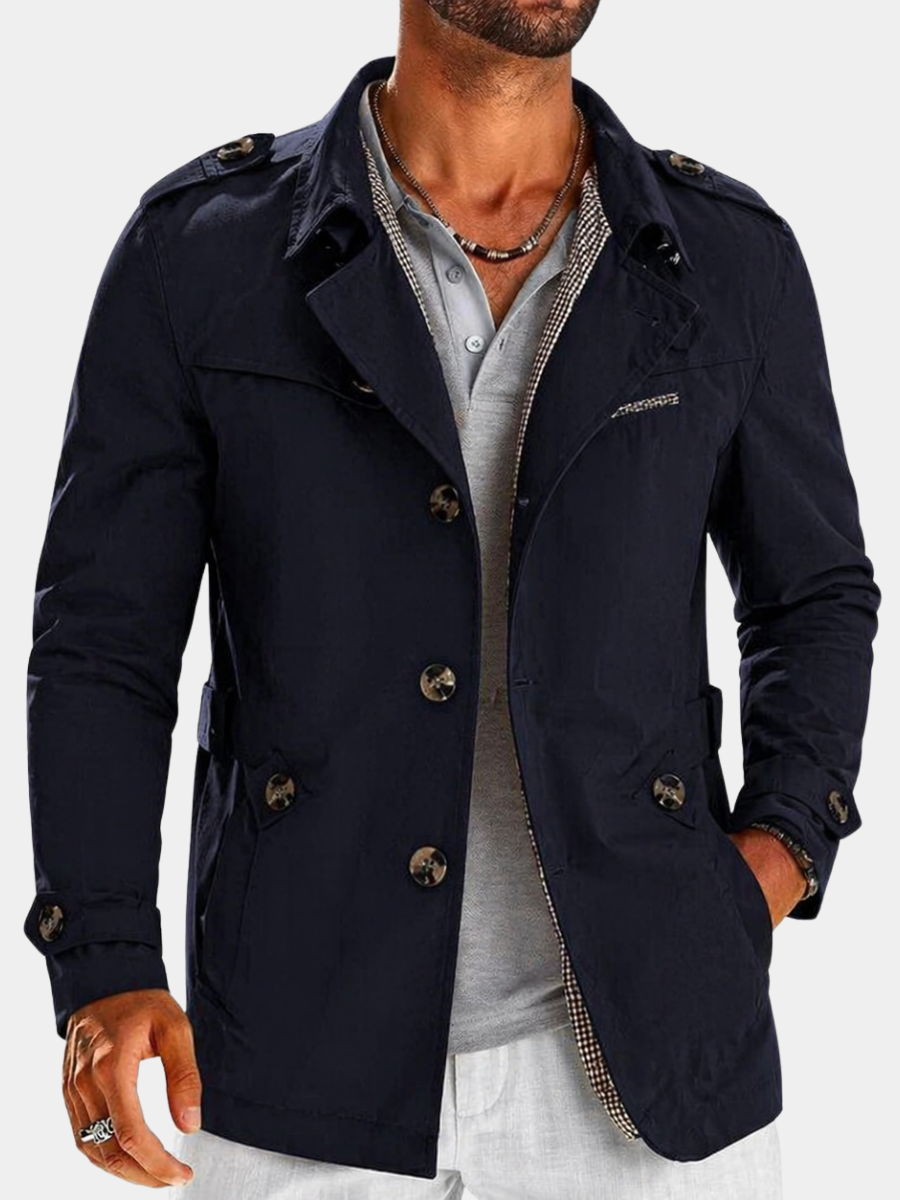Men's longline coat, view 1