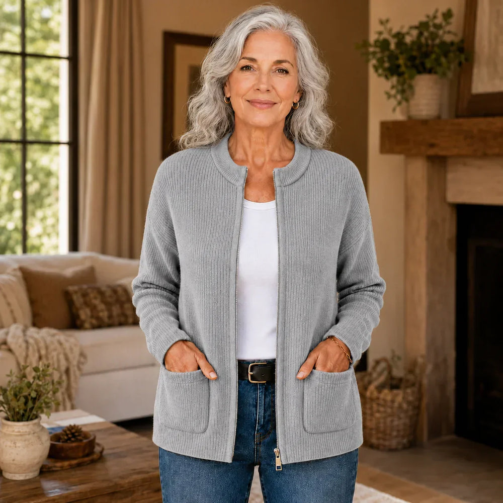 Women's ribbed cardigan, view 1
