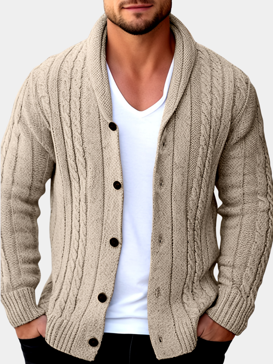 Men's ribbed cardigan, view 1