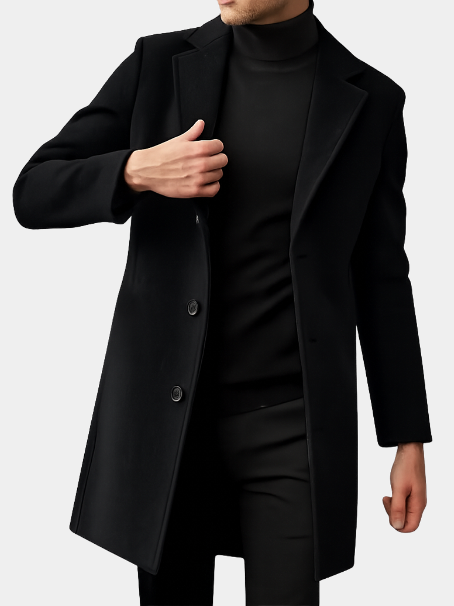 Men's longline coat, view 1