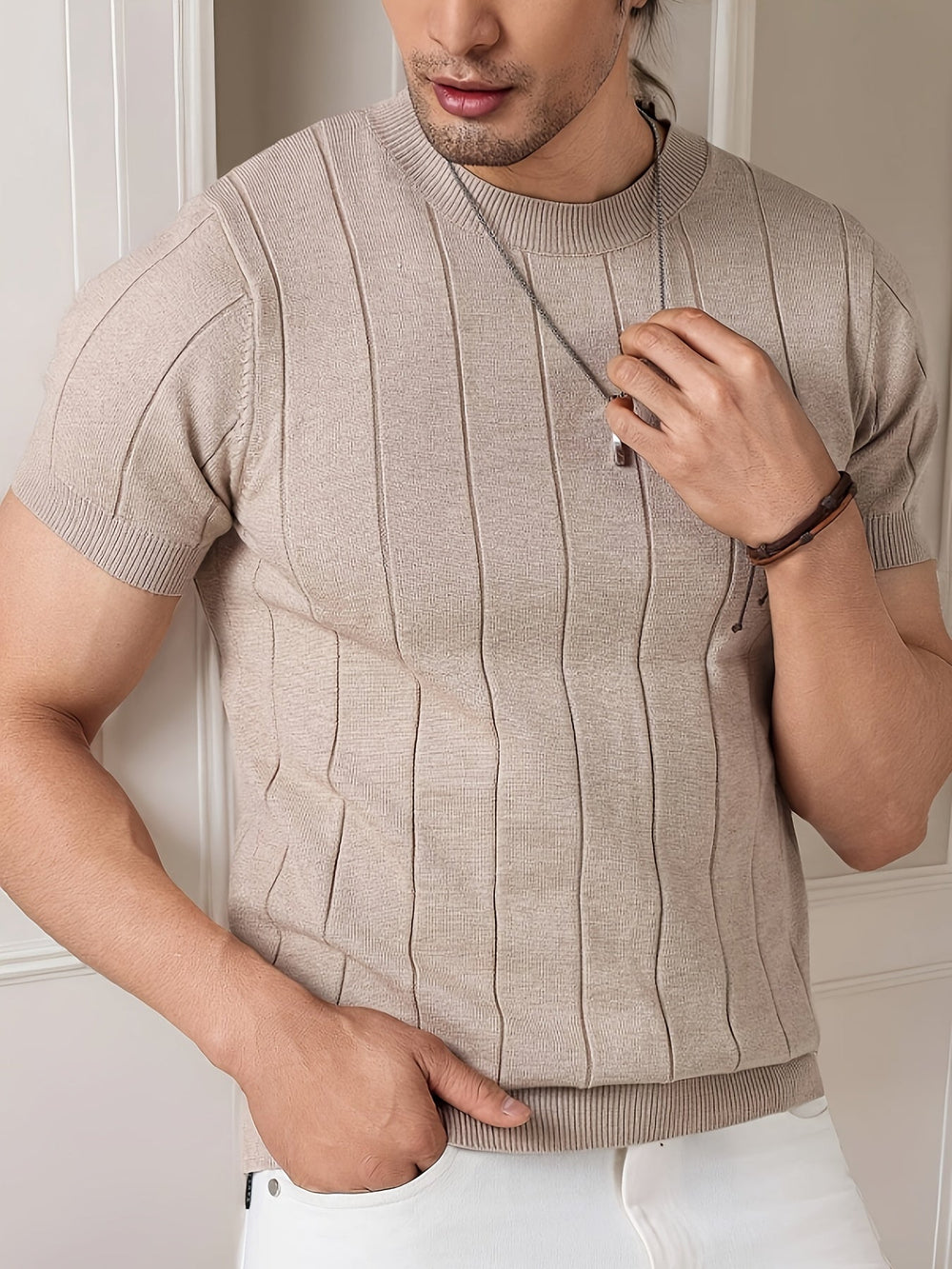 Men's longline sweater, view 6