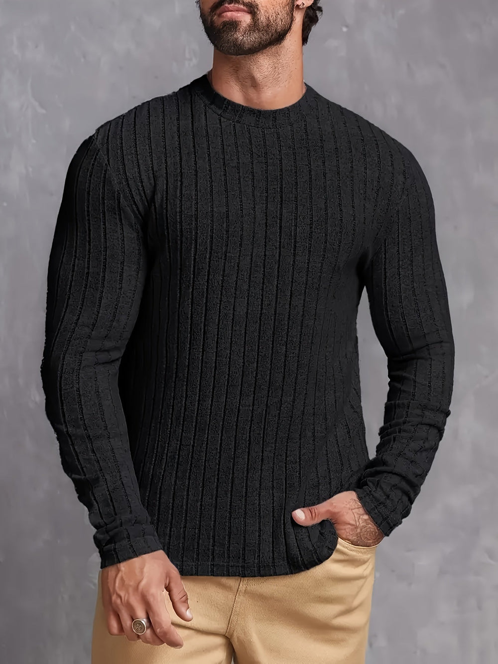 Men's longline sweater, view 2