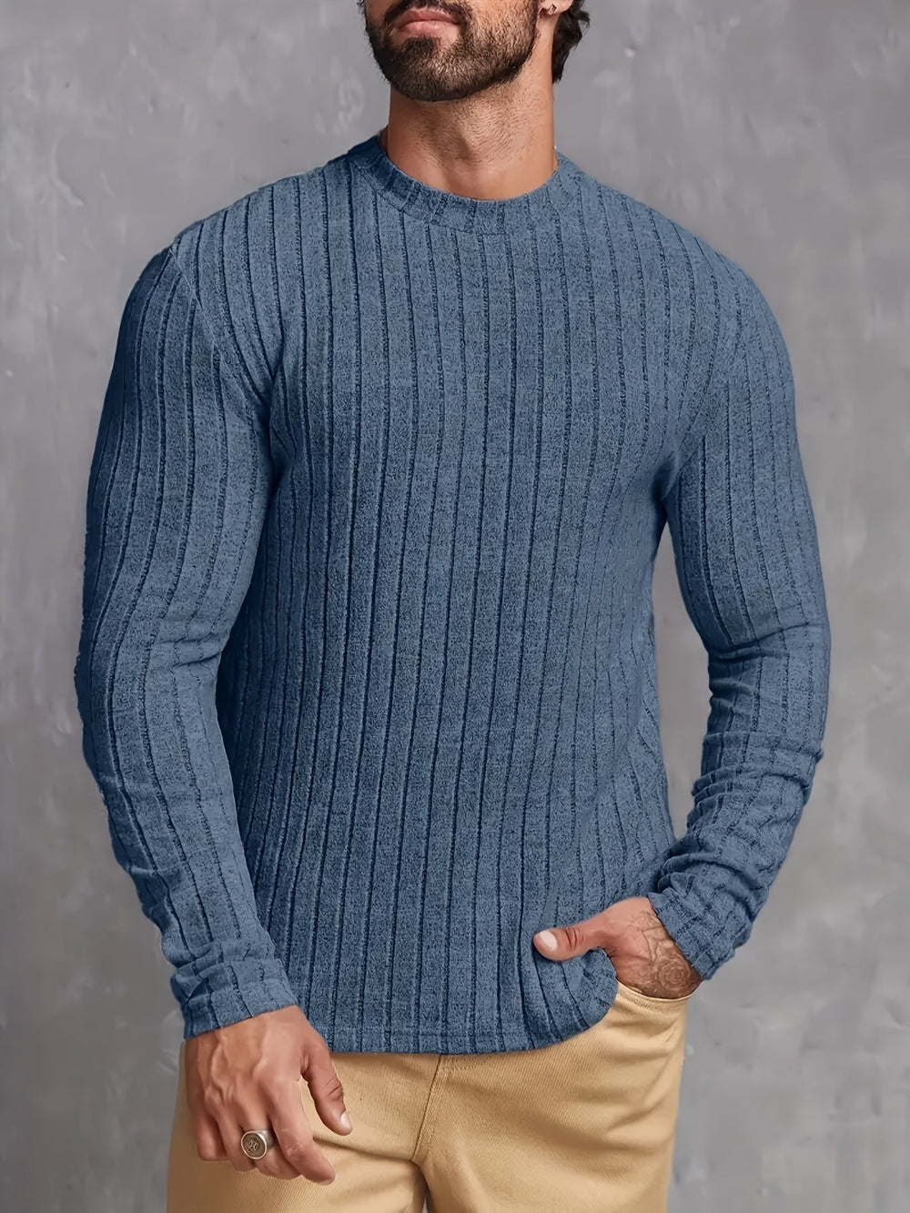 Men's longline sweater, view 3