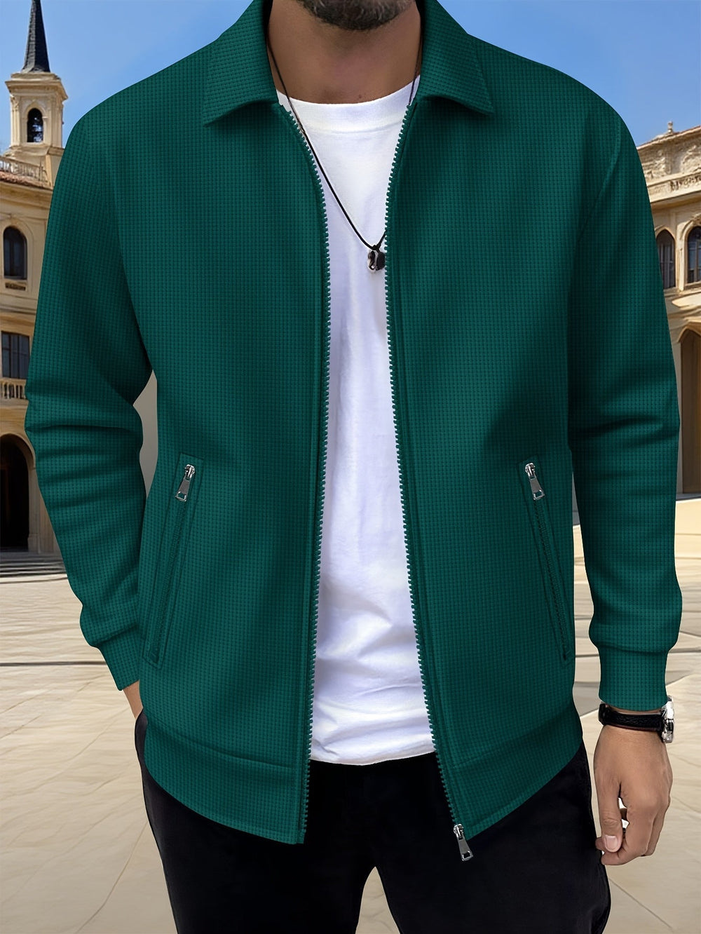 Men's longline coat, view 4