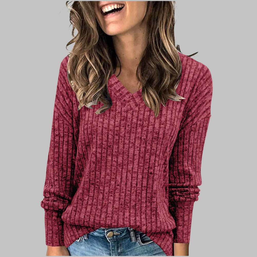 Women's v-neck sweater, view 5
