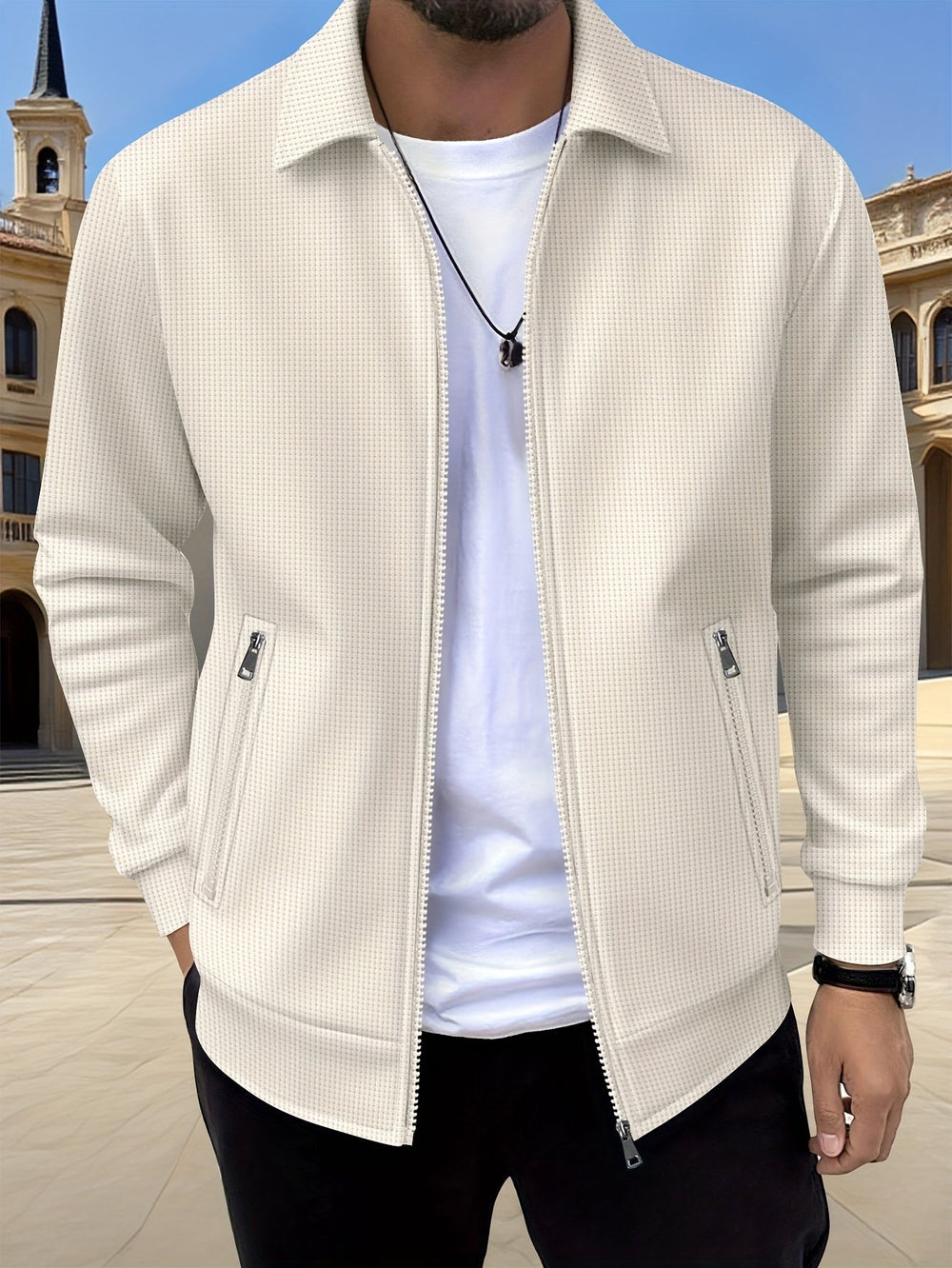 Men's zip-up coat, view 5