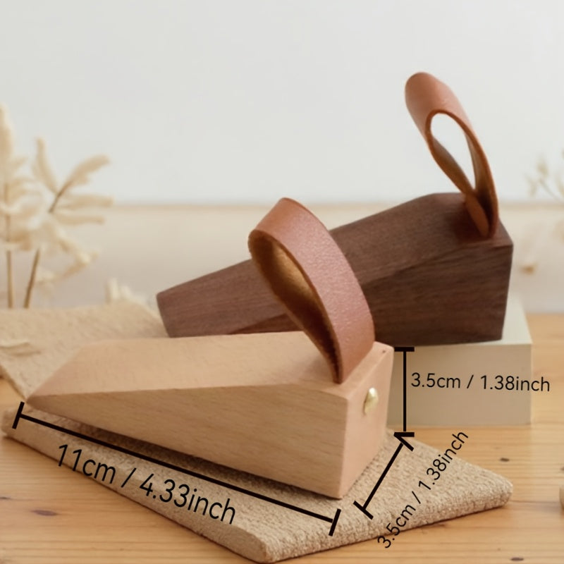 Scandinavian Style Solid Wood Door Wedge - Non-Slip Design for Home & Office