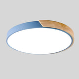 Round LED Ceiling Light – Scandinavian, Ø 23–30 cm & Warm White Wood Accent