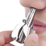 Stainless Steel Nose Hair Trimmer – Manual, Waterproof & Rounded Blades