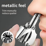 Stainless Steel Nose Hair Trimmer – Manual, Waterproof & Rounded Blades