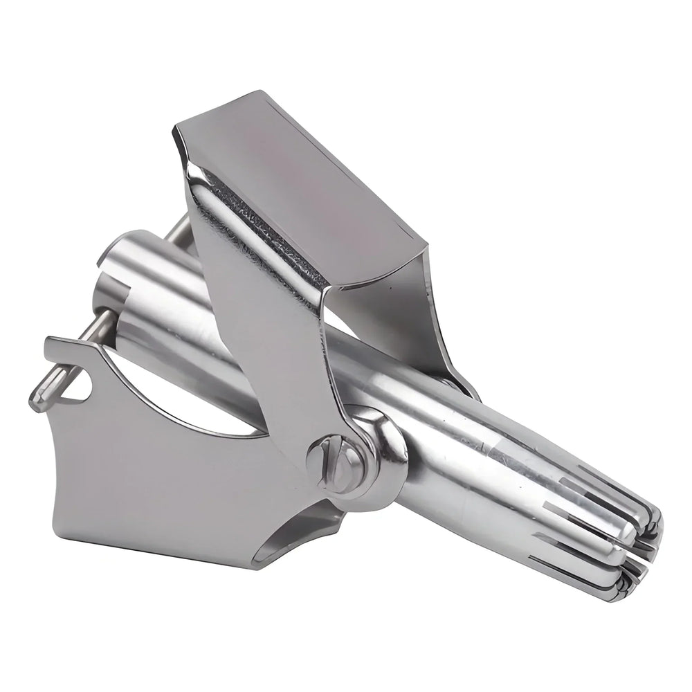 Stainless Steel Nose Hair Trimmer – Manual, Waterproof & Rounded Blades