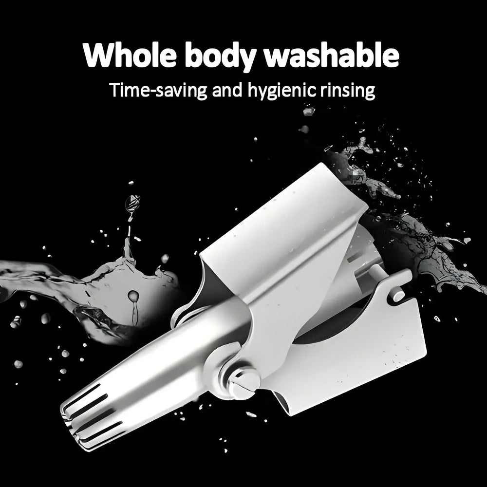 Stainless Steel Nose Hair Trimmer – Manual, Waterproof & Rounded Blades