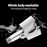 Stainless Steel Nose Hair Trimmer – Manual, Waterproof & Rounded Blades