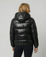 Women's hooded puffer jacket, view 3