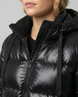 Women's hooded puffer jacket, view 4