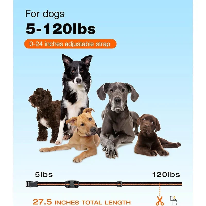 Long Range Waterproof Dog Training Collar - 1000m Range, Rechargeable & Adjustable