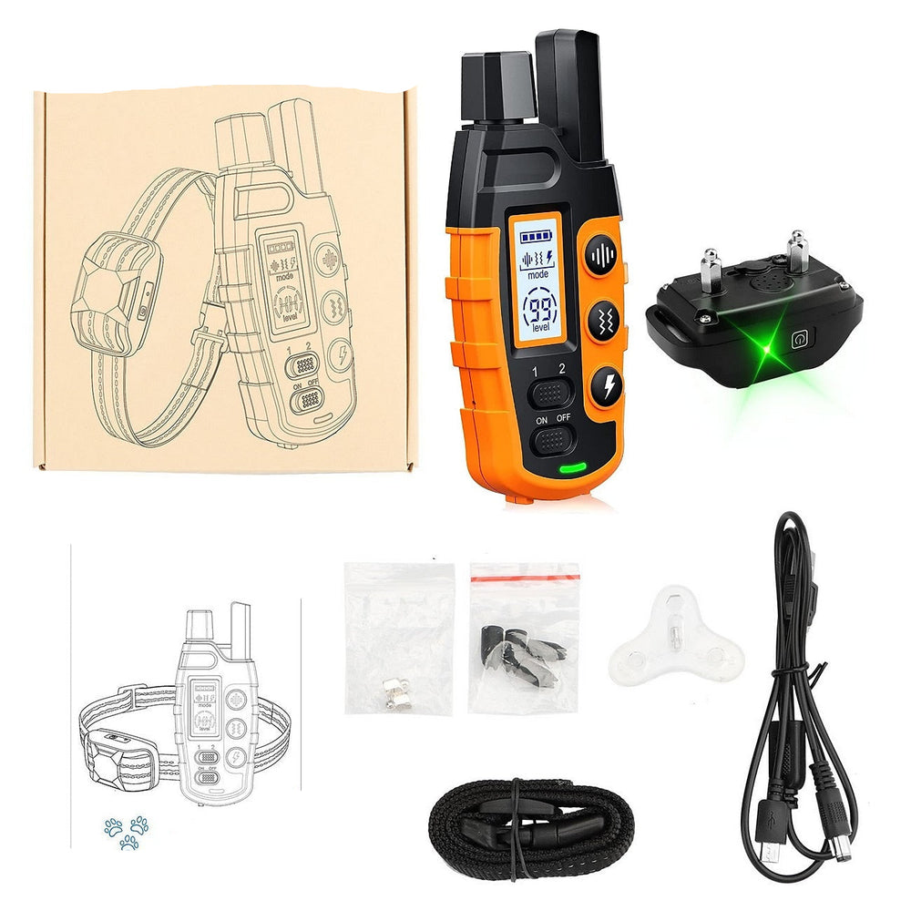 Long Range Waterproof Dog Training Collar - 1000m Range, Rechargeable & Adjustable