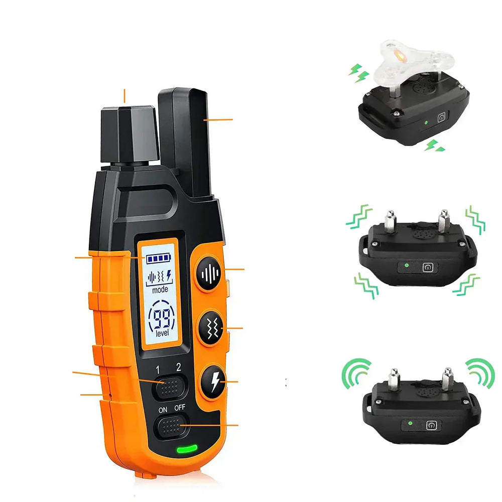 Long Range Waterproof Dog Training Collar - 1000m Range, Rechargeable & Adjustable