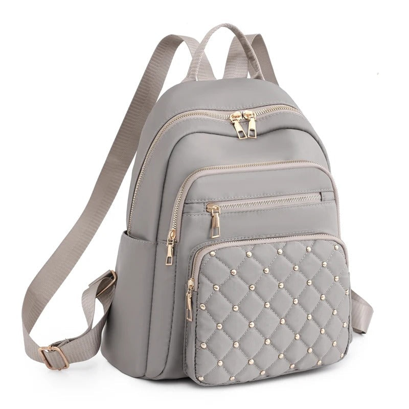 Lightweight Water-Resistant Nylon Backpack for Women - Ideal for Travel & School Use