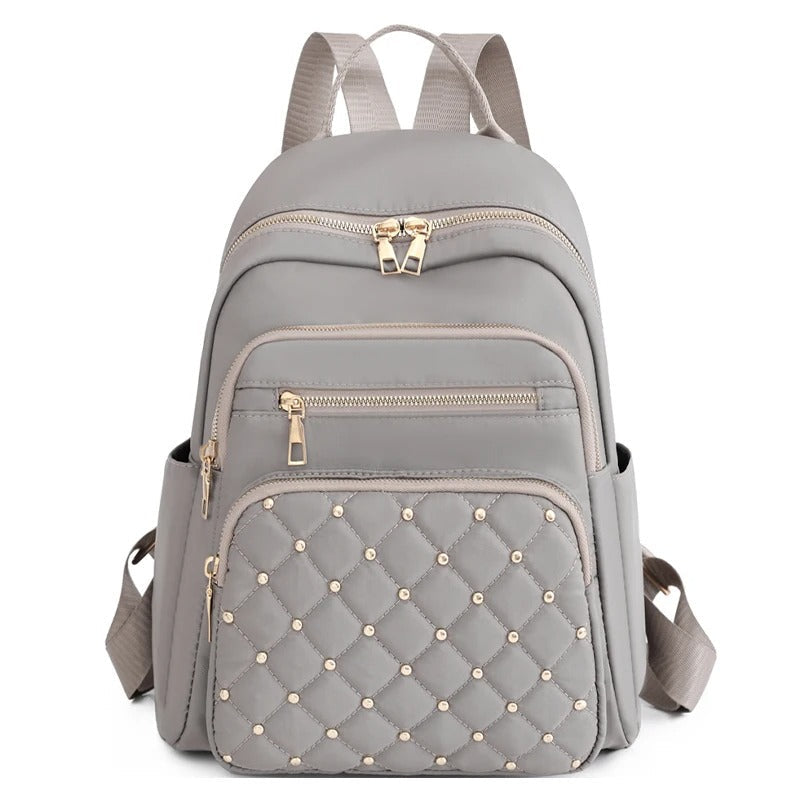 Lightweight Water-Resistant Nylon Backpack for Women - Ideal for Travel & School Use
