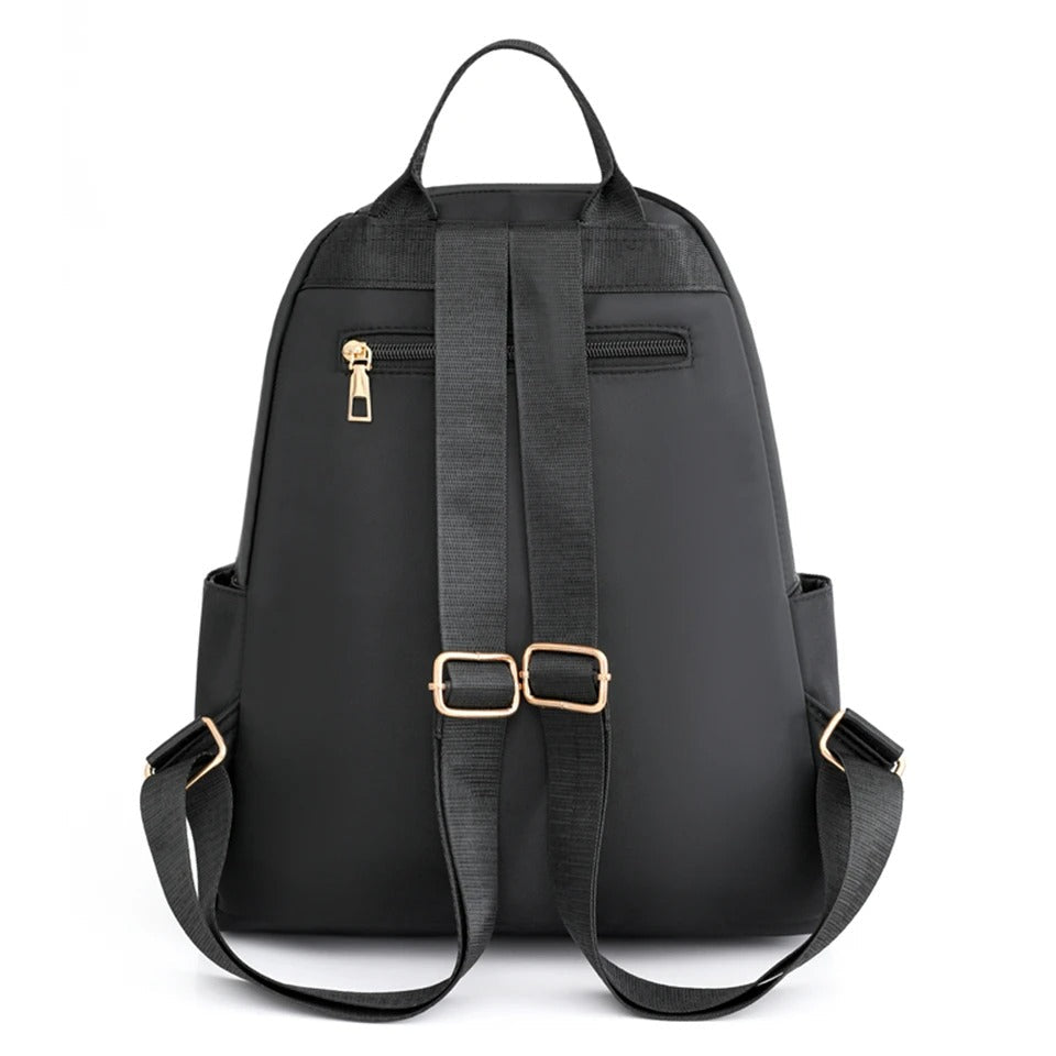 Lightweight Water-Resistant Nylon Backpack for Women - Ideal for Travel & School Use