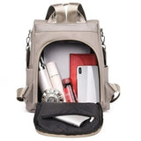 Women's Lightweight Water-Resistant Nylon Backpack - Versatile Multi-Way Carry Design