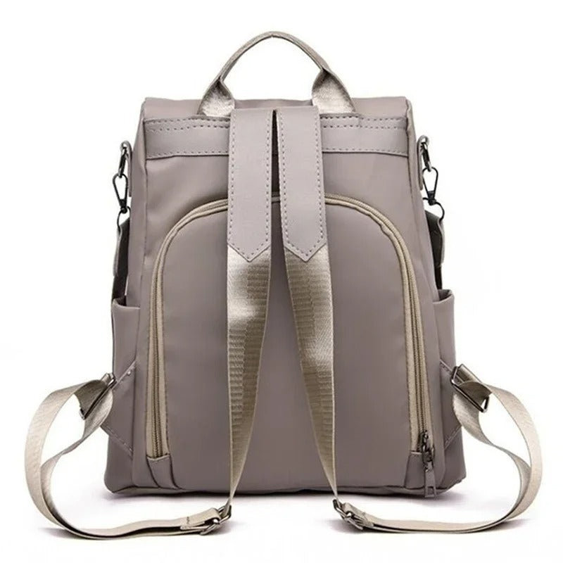 Women's Lightweight Water-Resistant Nylon Backpack - Versatile Multi-Way Carry Design