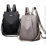 Women's Lightweight Water-Resistant Nylon Backpack - Versatile Multi-Way Carry Design