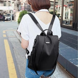 Women's Lightweight Water-Resistant Nylon Backpack - Versatile Multi-Way Carry Design