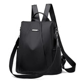 Women's Lightweight Water-Resistant Nylon Backpack - Versatile Multi-Way Carry Design