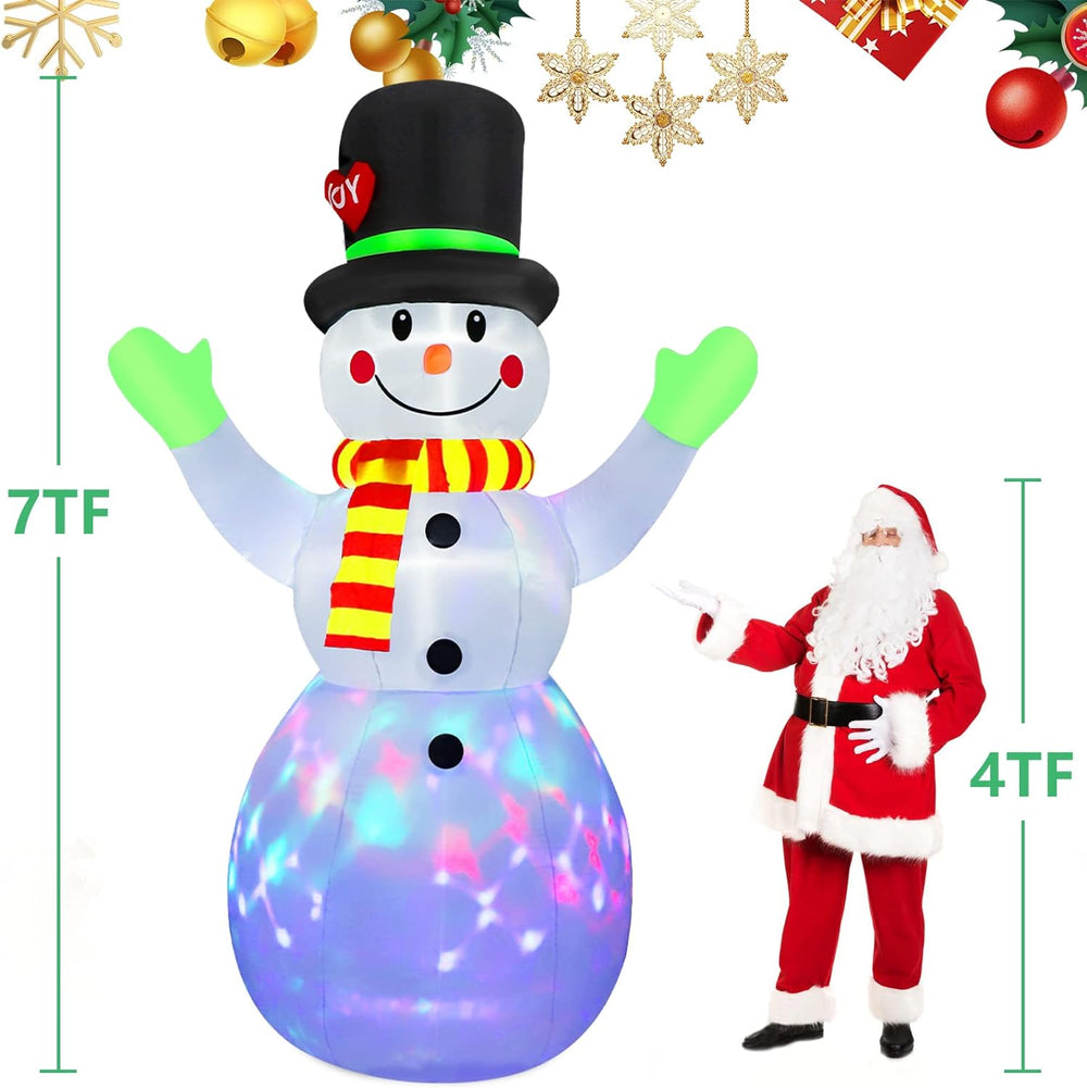 Lotte 213 cm Inflatable Light-Up Snowman - Festive Holiday Decoration for Indoor & Outdoor Use